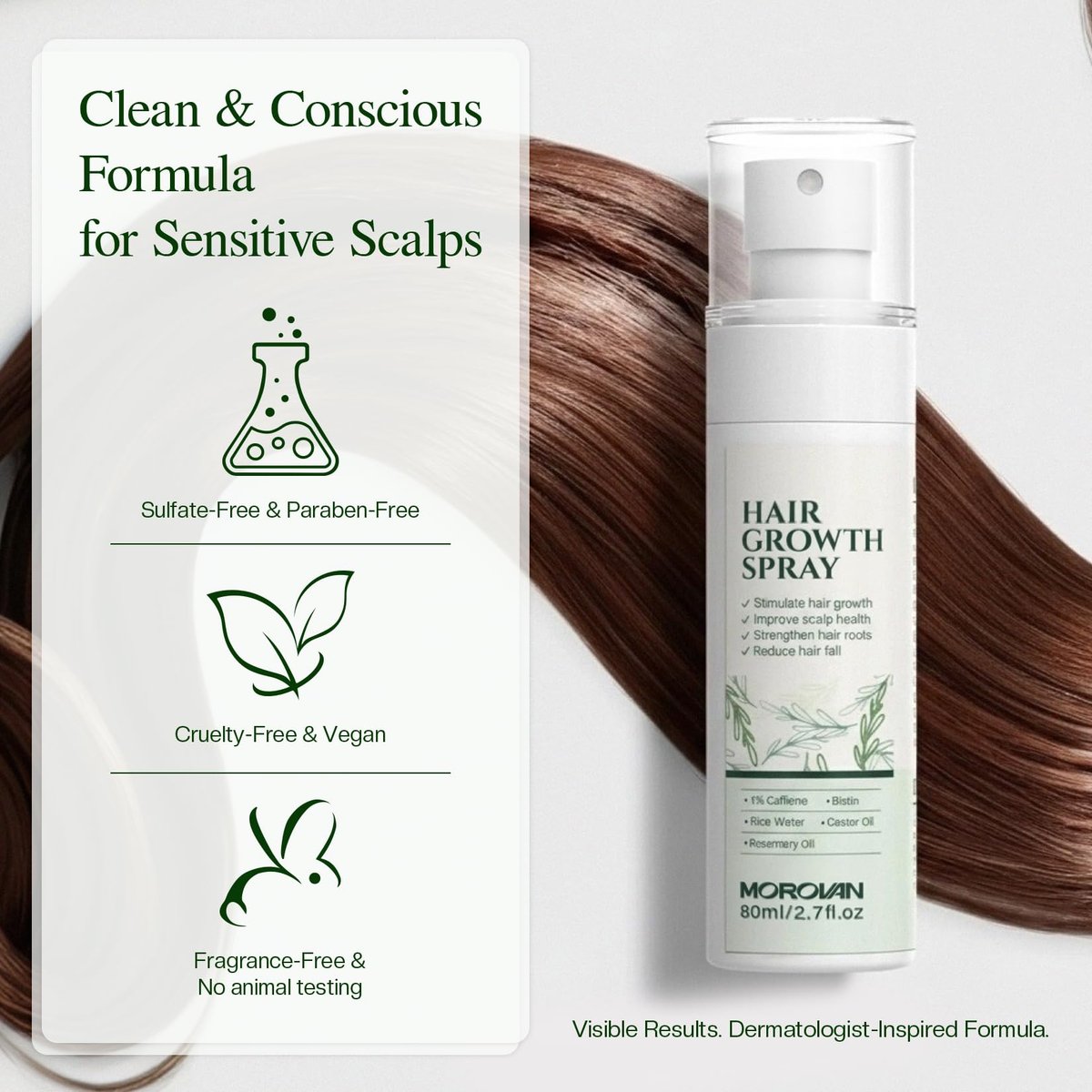 Morovan Hair Growth Spray for Scalp - Batana & Castor Oil Hair Loss Treatment, 2.7 fl oz - görsel 15