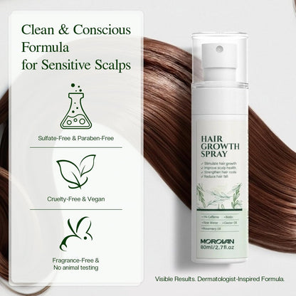Morovan Hair Growth Spray for Scalp - Batana & Castor Oil Hair Loss Treatment, 2.7 fl oz