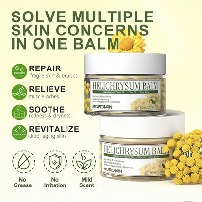 Morovan Elderly Bruise Balm with Helichrysum - Multi-Purpose Skin Balm for Bruises, Veins, Burns & Redness, Promotes Healing & Circulation for Men & Women, 1.71 Fl Oz