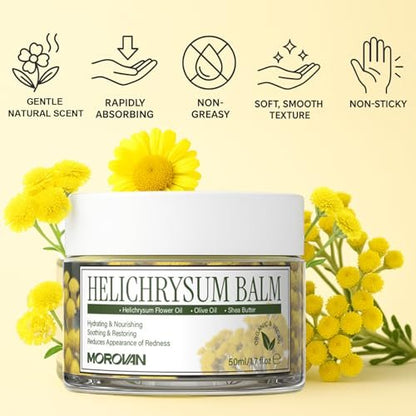 Morovan Elderly Bruise Balm with Helichrysum - Multi-Purpose Skin Balm for Bruises, Veins, Burns & Redness, Promotes Healing & Circulation for Men & Women, 1.71 Fl Oz