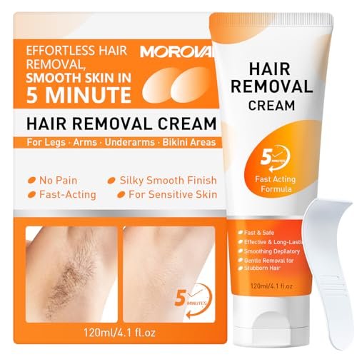 Morovan Hair Removal Cream 4.1 Oz – Fast Acting Depilatory Cream for Women & Men, Painless Smooth Skin on Legs, Arms, Bikini Line at Home - görsel 2