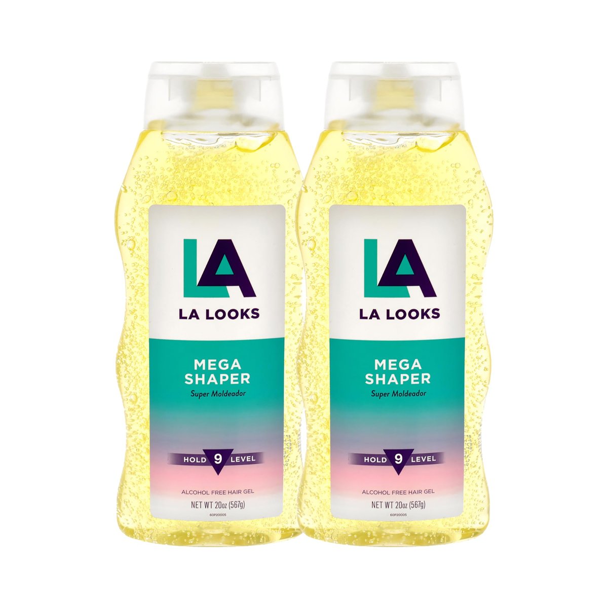 L.A. Looks Mega Shaper Hair Gel - Mega Level 9 Hold - Non-Sticky, Alcohol-Free, No Flaking - 2 Pack (10 fl oz each) Avelisse