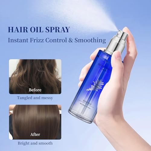 BEAUTNICE Rosemary Hair Treatment Oil Spray 80ml - Frizz Control & Split End Repair with Argan, Batana & Lavender Oil, Bluebell Fragrance Avelisse
