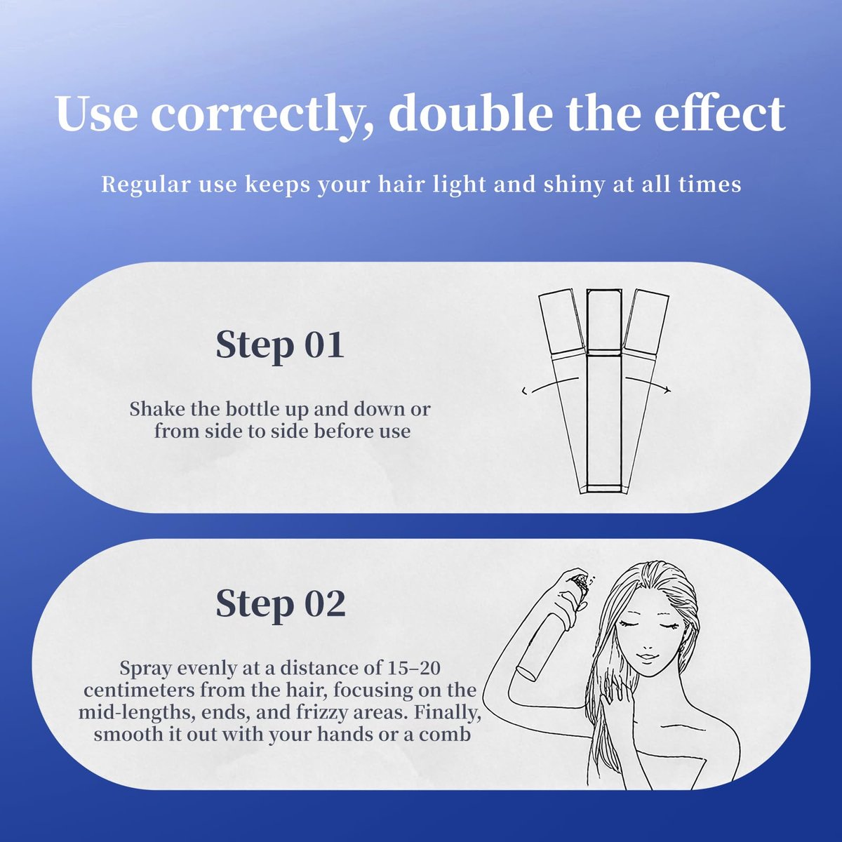 BEAUTNICE Rosemary Hair Treatment Oil Spray 80ml - Frizz Control & Split End Repair with Argan, Batana & Lavender Oil, Bluebell Fragrance Avelisse