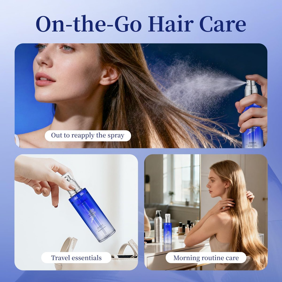 BEAUTNICE Rosemary Hair Treatment Oil Spray 80ml - Frizz Control & Split End Repair with Argan, Batana & Lavender Oil, Bluebell Fragrance Avelisse