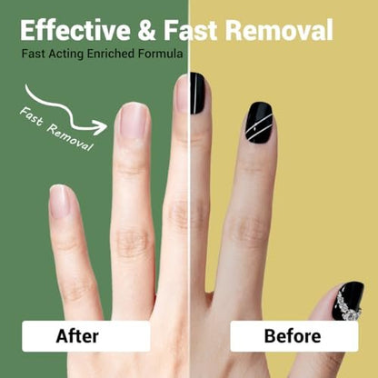 Qhryzoval Acetone Nail Polish Remover - Professional Soak Off Gel & Glue Remover with Mango Oil, 8 Fl Oz