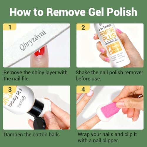 Qhryzoval Acetone Nail Polish Remover - Professional Soak Off Gel & Glue Remover with Mango Oil, 8 Fl Oz - görsel 14