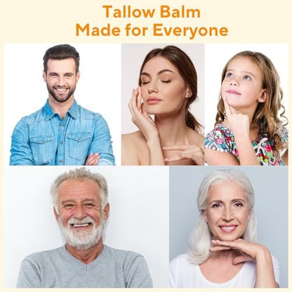 Henjaca Beef Tallow for Skin, Tallow and Honey Balm - 5 oz Organic Grass-Fed Whipped Beef Tallow Cream, Deep Moisturizing Facial & Body Balm, 100% Natural Face Moisturizer for All Skin Types Avelisse