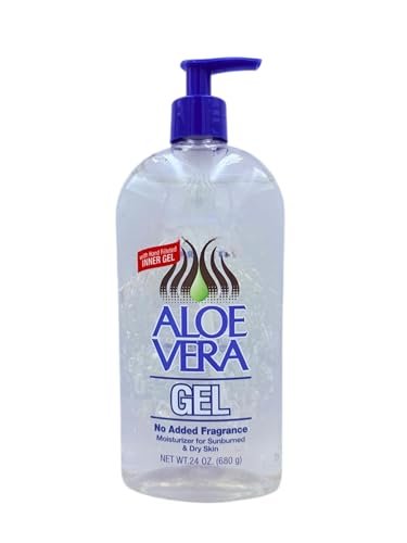 Aloe Vera Gel (24 oz) Pack of 2 – Pure, Stabilized Aloe Vera for Face, Hair & Body – Soothing Sunburn Relief, Hydration & Skin Repair – No Added Colors or Fragrances Avelisse