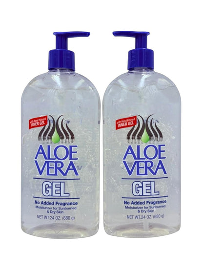 Aloe Vera Gel (24 oz) Pack of 2 – Pure, Stabilized Aloe Vera for Face, Hair & Body – Soothing Sunburn Relief, Hydration & Skin Repair – No Added Colors or Fragrances Avelisse