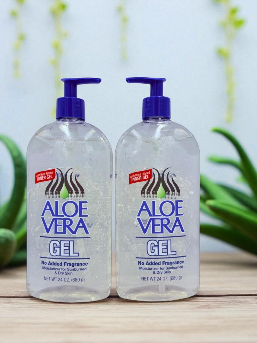 Aloe Vera Gel (24 oz) Pack of 2 – Pure, Stabilized Aloe Vera for Face, Hair & Body – Soothing Sunburn Relief, Hydration & Skin Repair – No Added Colors or Fragrances Avelisse