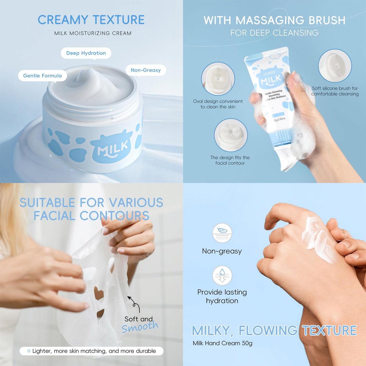 12PCS Milk Skin Care Set for Kids & Teens – 12-in-1 Moisturizing Skincare for Girls 10-12, Face Care Kit for Ages 8-12, Birthday Gifts for Girls, Teacher & Mother's Day Gift Avelisse