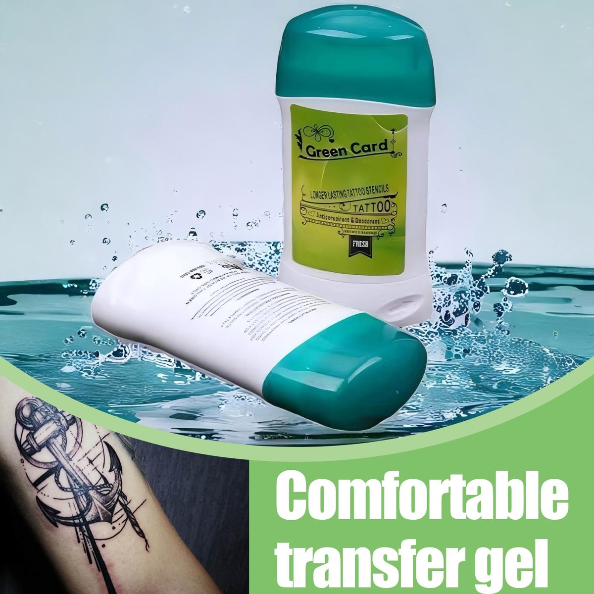 Urknall Tattoo Transfer Gel - 2-Pack Professional Stencil Cream for Long-Lasting Tattooing Stencils, Safe & Clear Body Art Transfer Soap Paste Avelisse