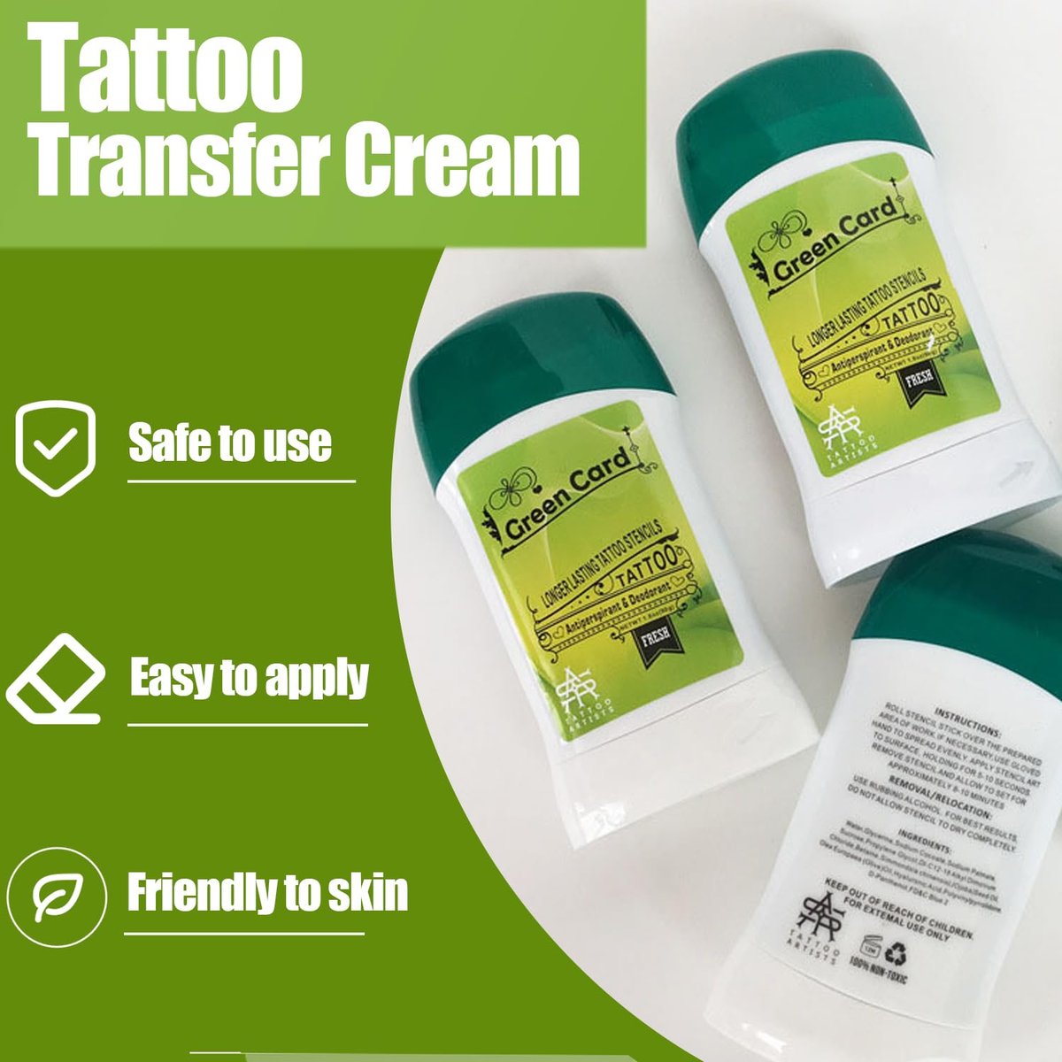Urknall Tattoo Transfer Gel - 2-Pack Professional Stencil Cream for Long-Lasting Tattooing Stencils, Safe & Clear Body Art Transfer Soap Paste Avelisse