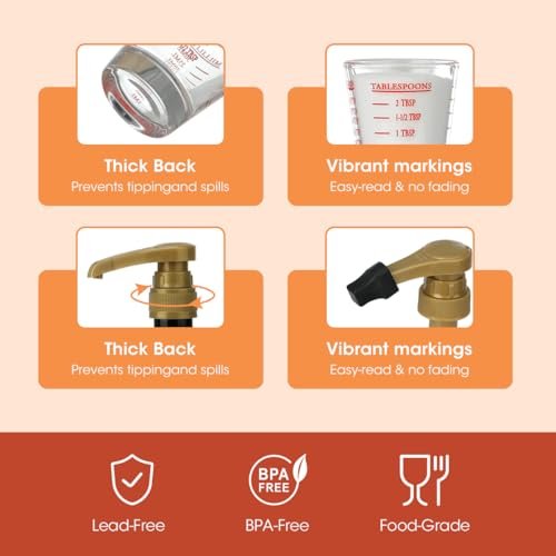 Aieve Shot Glass Set Compatible with MaryRuth's Liquid Multivitamin 30 fl oz Bottle - Measuring Cups with Ounce Pump Dispenser - görsel 10