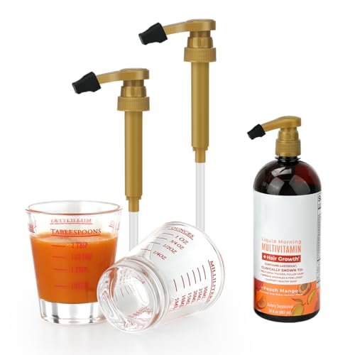 Aieve Shot Glass Set Compatible with MaryRuth's Liquid Multivitamin 30 fl oz Bottle - Measuring Cups with Ounce Pump Dispenser - görsel 2