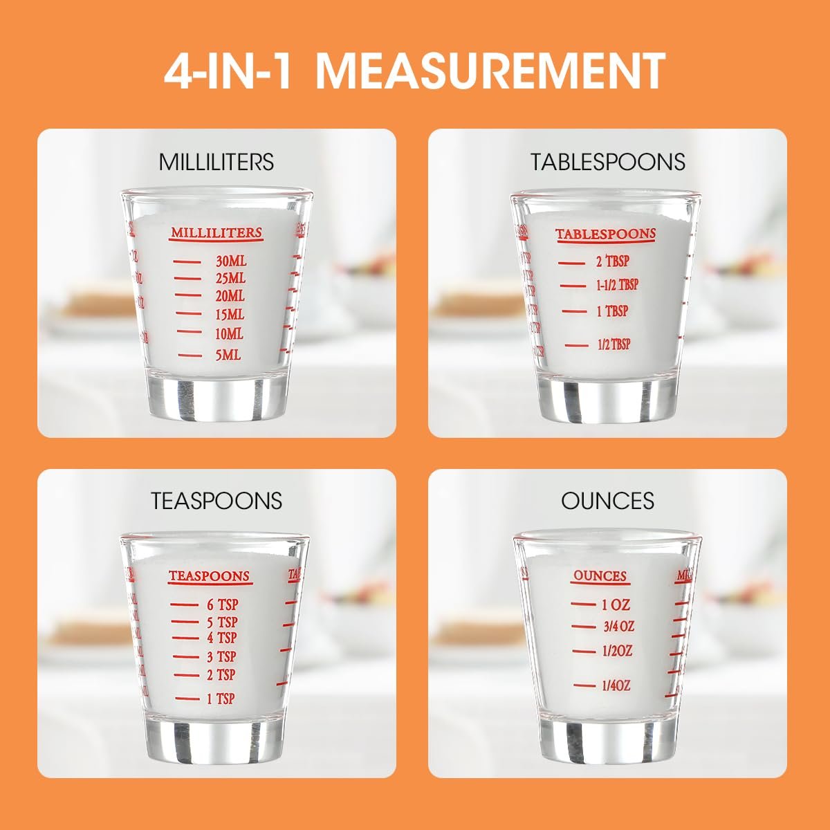 Aieve Shot Glass Set Compatible with MaryRuth's Liquid Multivitamin 30 fl oz Bottle - Measuring Cups with Ounce Pump Dispenser - görsel 5