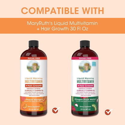 Aieve Shot Glass Set Compatible with MaryRuth's Liquid Multivitamin 30 fl oz Bottle - Measuring Cups with Ounce Pump Dispenser