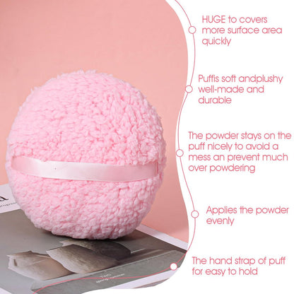Ouligay Large 6-Inch Powder Puff for Body – Soft, Washable Dusting Puff for Men & Women (Pink)