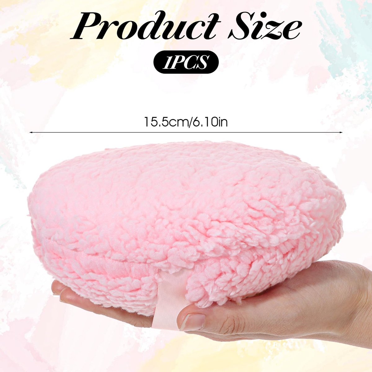 Ouligay Large 6-Inch Powder Puff for Body – Soft, Washable Dusting Puff for Men & Women (Pink) - görsel 3