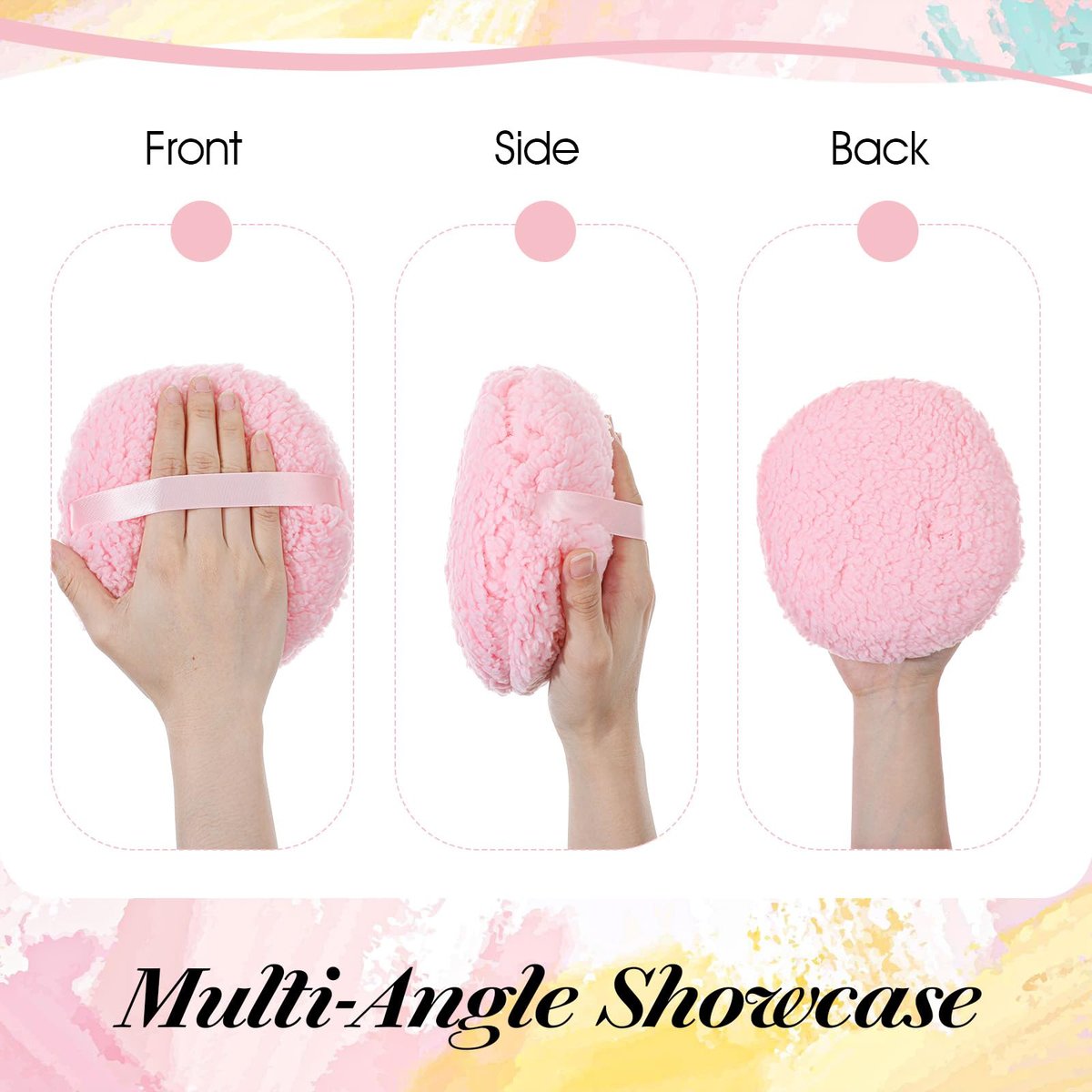 Ouligay Large 6-Inch Powder Puff for Body – Soft, Washable Dusting Puff for Men & Women (Pink) - görsel 5