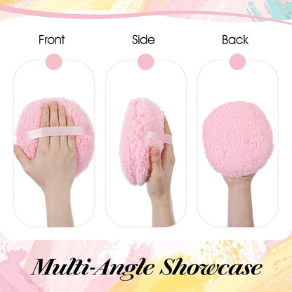 Ouligay Large 6-Inch Powder Puff for Body – Soft, Washable Dusting Puff for Men & Women (Pink)