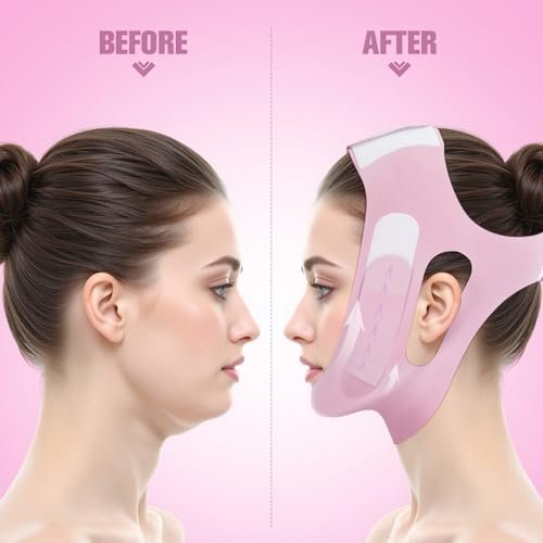 JenChrysm Chin Strap for Sleeping - 3D Graphene Jawline Shaper, Double Chin Reducer for Women - Lilac Avelisse