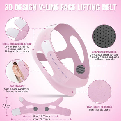 JenChrysm Chin Strap for Sleeping - 3D Graphene Jawline Shaper, Double Chin Reducer for Women - Lilac Avelisse