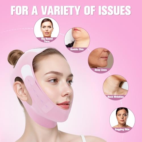 JenChrysm Chin Strap for Sleeping - 3D Graphene Jawline Shaper, Double Chin Reducer for Women - Lilac Avelisse