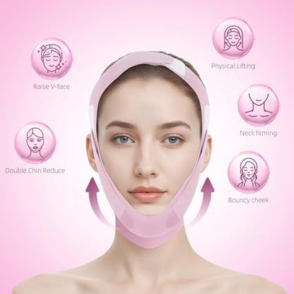 JenChrysm Chin Strap for Sleeping - 3D Graphene Jawline Shaper, Double Chin Reducer for Women - Lilac Avelisse