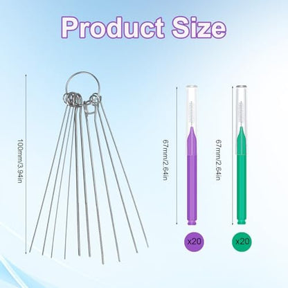 50pcs Multi-Size Shower Head Cleaner Brushes - Anti-Clogging Nozzle Cleaning Picks for Bathroom (Green, Purple)