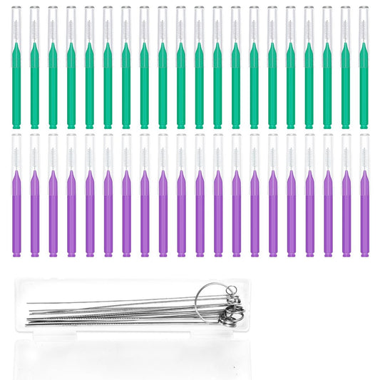 50pcs Multi-Size Shower Head Cleaner Brushes - Anti-Clogging Nozzle Cleaning Picks for Bathroom (Green, Purple)