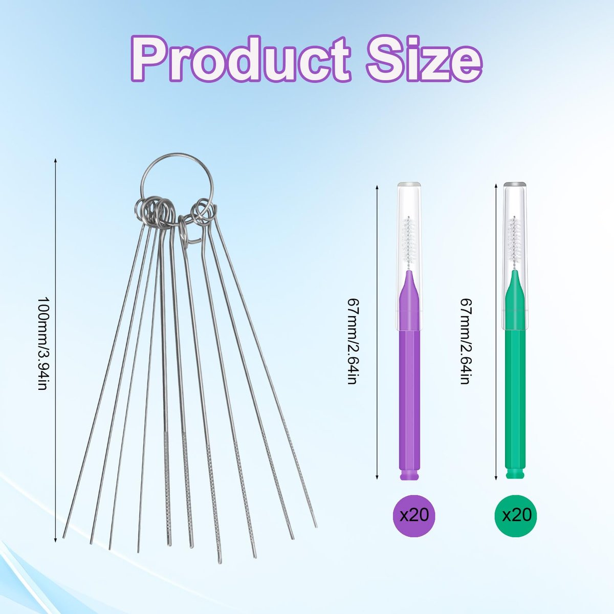 50pcs Multi-Size Shower Head Cleaner Brushes - Anti-Clogging Nozzle Cleaning Picks for Bathroom (Green, Purple) - görsel 3