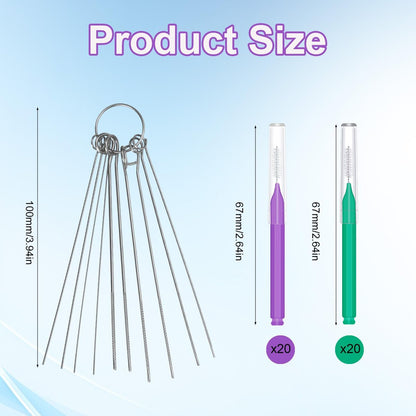 50pcs Multi-Size Shower Head Cleaner Brushes - Anti-Clogging Nozzle Cleaning Picks for Bathroom (Green, Purple)