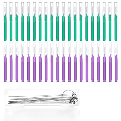 50pcs Multi-Size Shower Head Cleaner Brushes - Anti-Clogging Nozzle Cleaning Picks for Bathroom (Green, Purple) - görsel 2