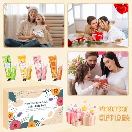 24 Sets Bulk Gifts for Women - Hand Cream, Lip Balm, Mini Nail Files Gift Set with Organza Bags & Thank You Cards - Baby Shower, Bridal, Wedding Favors & Christmas Gifts Avelisse