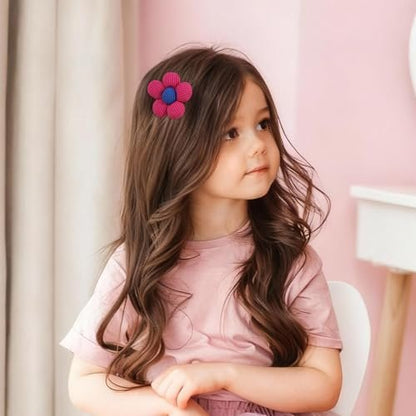 TOKUFAGU 10Pcs Flower Hair Bows for Girls – Non-Slip Alligator Clips for Toddlers, Kids & Teens