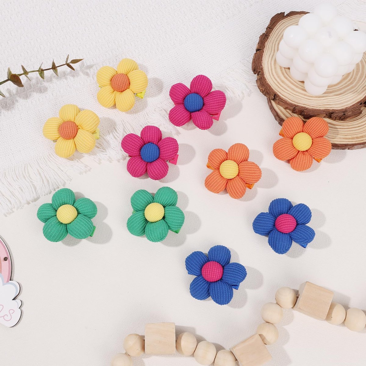 TOKUFAGU 10Pcs Flower Hair Bows for Girls – Non-Slip Alligator Clips for Toddlers, Kids & Teens - görsel 7