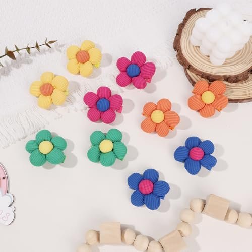 TOKUFAGU 10Pcs Flower Hair Bows for Girls – Non-Slip Alligator Clips for Toddlers, Kids & Teens - görsel 8