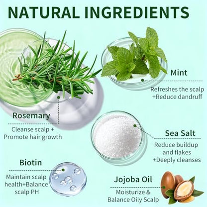 Criszenv Scalp Scrub with Rosemary & Mint – Clarifying Exfoliator for Itchy Scalp, Dandruff & Buildup Removal, 8.8 oz