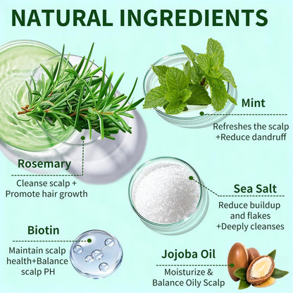 Criszenv Scalp Scrub with Rosemary & Mint – Clarifying Exfoliator for Itchy Scalp, Dandruff & Buildup Removal, 8.8 oz