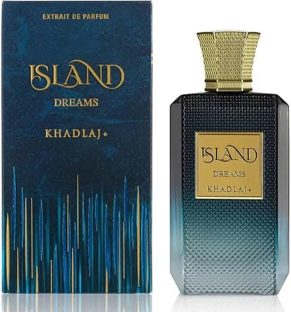 Khadlaj Island Dreams – Fruity, Floral, Woody, Musky Extrait de Parfum – Long-Lasting Unisex Fragrance, 3.4 oz Avelisse