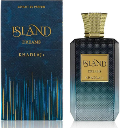 Khadlaj Island Dreams – Fruity, Floral, Woody, Musky Extrait de Parfum – Long-Lasting Unisex Fragrance, 3.4 oz Avelisse
