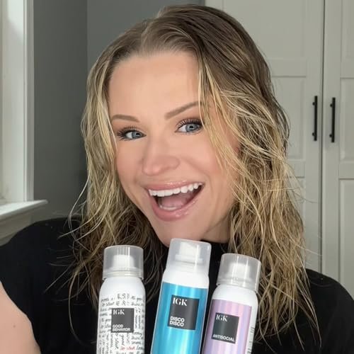 IGK Must Have Travel Kit Holiday 2025 – TSA Approved Travel Size Hair Essentials: Smoothing Spray, Shine Spray & Dry Hair Mask Avelisse