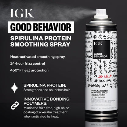 IGK Must Have Travel Kit Holiday 2025 – TSA Approved Travel Size Hair Essentials: Smoothing Spray, Shine Spray & Dry Hair Mask Avelisse