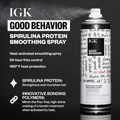 IGK Must Have Travel Kit Holiday 2025 – TSA Approved Travel Size Hair Essentials: Smoothing Spray, Shine Spray & Dry Hair Mask Avelisse