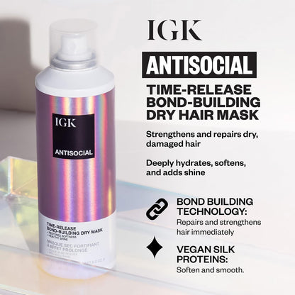 IGK Must Have Travel Kit Holiday 2025 – TSA Approved Travel Size Hair Essentials: Smoothing Spray, Shine Spray & Dry Hair Mask Avelisse