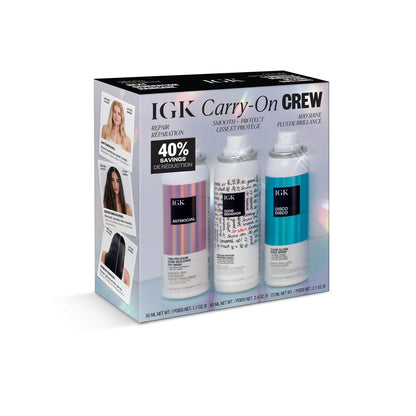 IGK Must Have Travel Kit Holiday 2025 – TSA Approved Travel Size Hair Essentials: Smoothing Spray, Shine Spray & Dry Hair Mask Avelisse