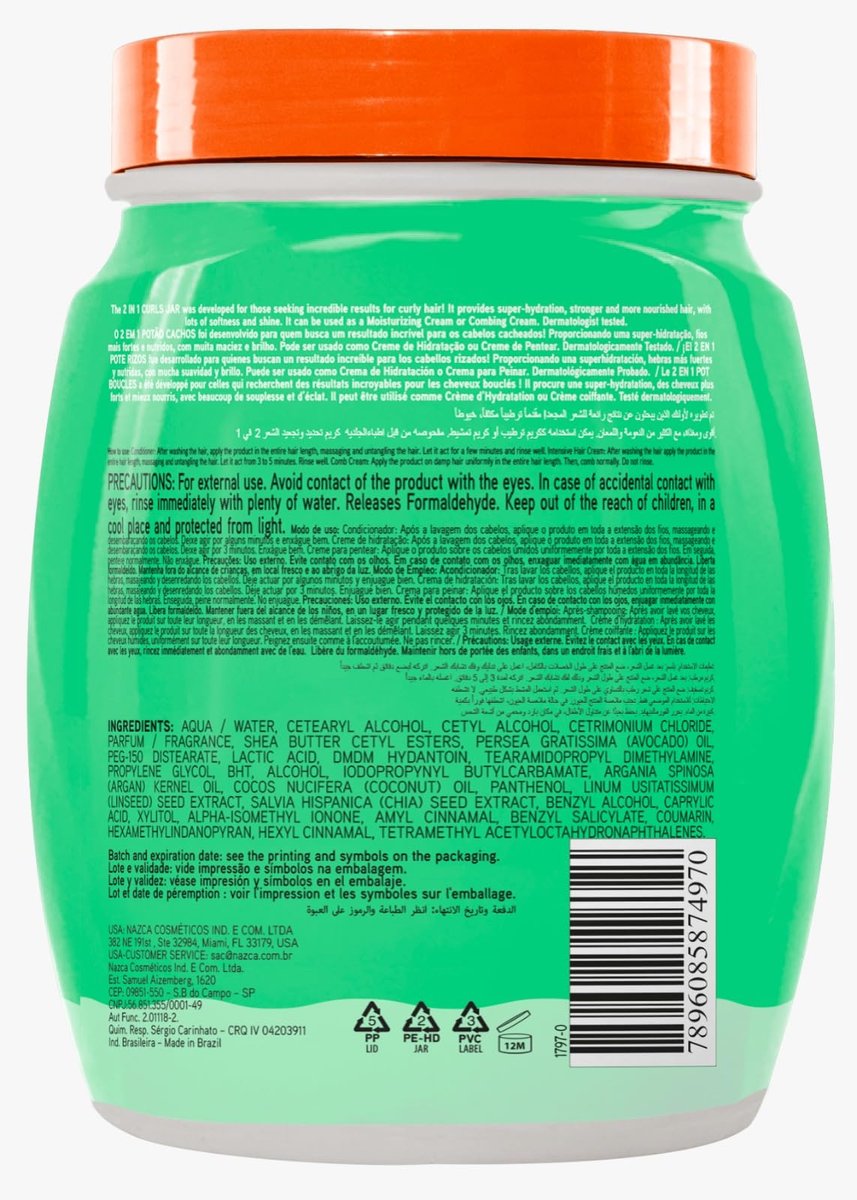 NAZCA More Curls Jar 2-in-1 Hair Cream & Cream to Comb for Curly Hair Types 3A 3B 3C - Deep Moisture, Curl Definition & Anti-Frizz, with Coconut Oil & Argan Oil, Vegan, Hydrating Leave-In 35.2 oz - görsel 5