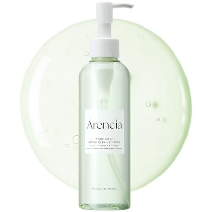 ARENCIA Pore Melt Mochi Makeup-Removing Cleansing Oil – Non-Comedogenic, Rice Amino Acids, Vitamin E, Cica & Ceramide, 6.76 fl oz
